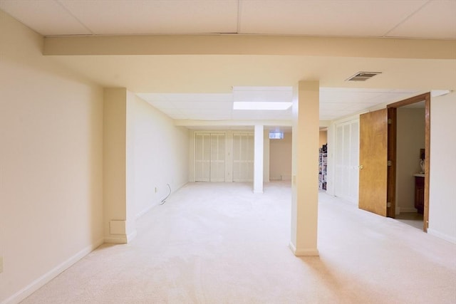 19 Hadley St Unit 14, South Hadley, MA 01075 - finished basement featuring light carpet, a drop ceiling, and baseboards