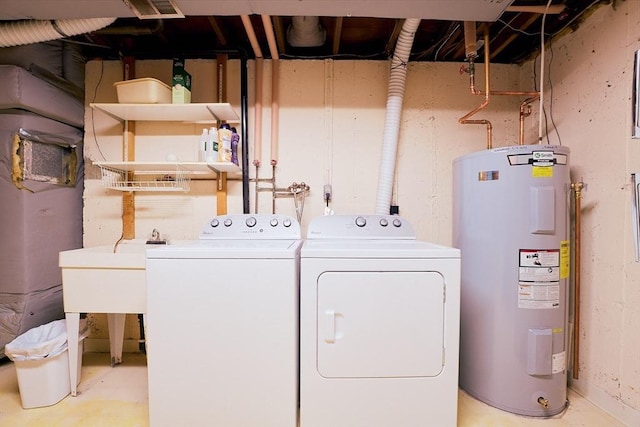 19 Hadley St Unit 14, South Hadley, MA 01075 - laundry area with electric water heater and independent washer and dryer
