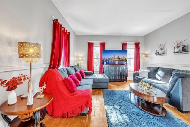 living room featuring hardwood / wood-style floors