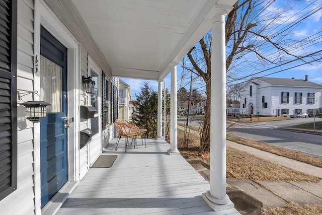 deck featuring covered porch