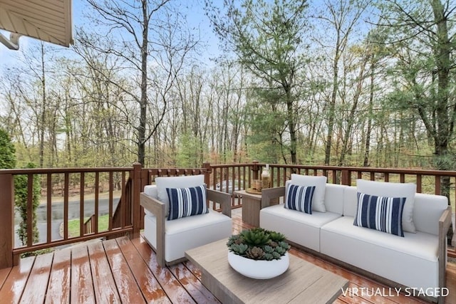 deck featuring an outdoor hangout area
