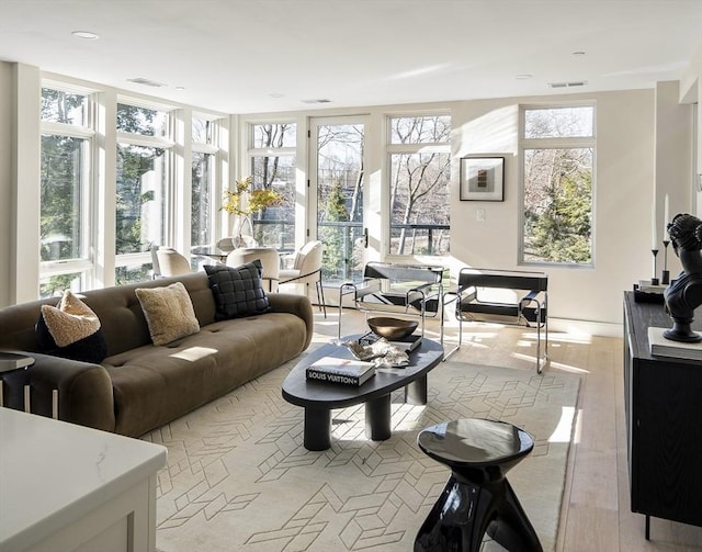 sunroom with plenty of natural light