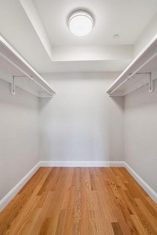 spacious closet with wood finished floors