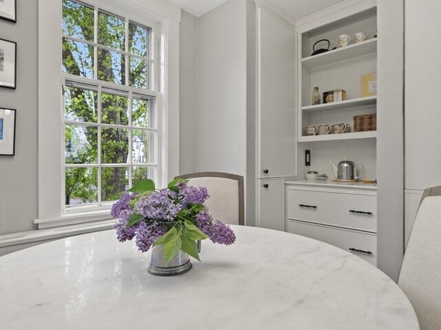 dining space with built in features