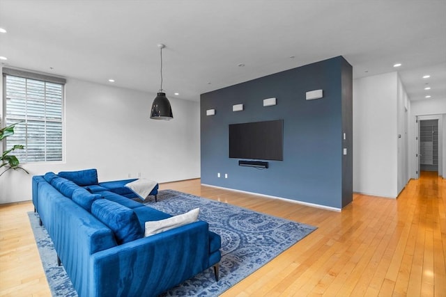 618 E 2nd St Unit 2, Boston, MA 02127 - living room featuring hardwood / wood-style floors and recessed lighting
