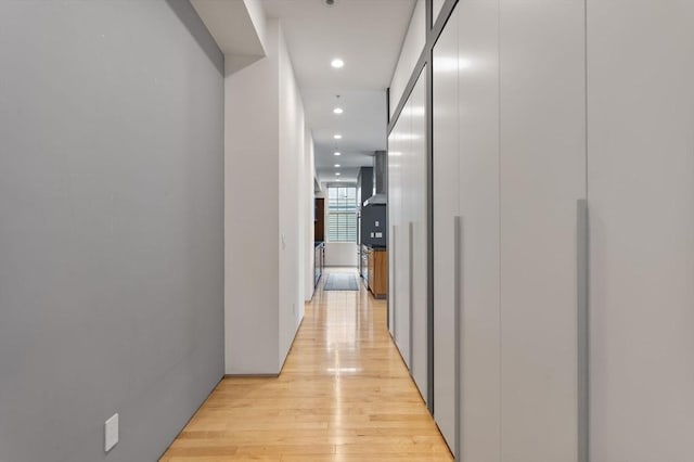 618 E 2nd St Unit 2, Boston, MA 02127 - hallway featuring light wood-style floors and recessed lighting