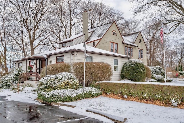 view of snowy exterior