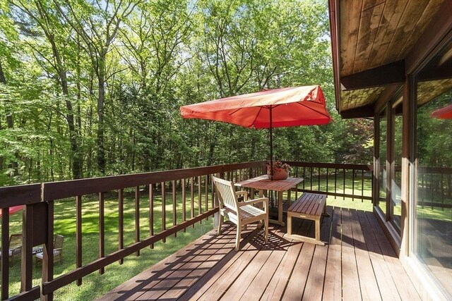 157 Carleton Rd, Carlisle, MA 01741 - deck featuring a yard and outdoor dining area