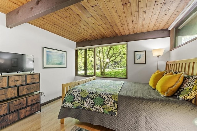 157 Carleton Rd, Carlisle, MA 01741 - bedroom featuring wooden ceiling with exposed beams and light wood-style flooring
