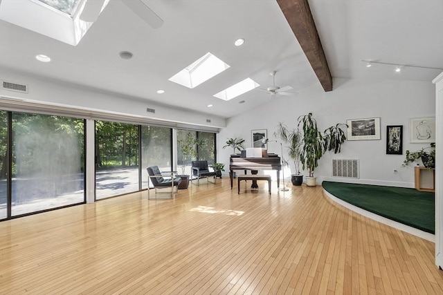 157 Carleton Rd, Carlisle, MA 01741 - misc room with a skylight, hardwood / wood-style floors, and recessed lighting