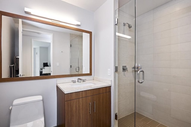580 Washington St Unit 10A, Boston, MA 02111 - full bath with toilet, a stall shower, and vanity