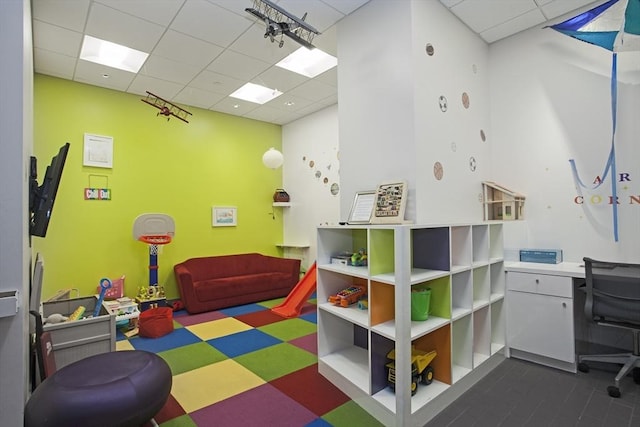580 Washington St Unit 10A, Boston, MA 02111 - rec room with a drop ceiling and an office area