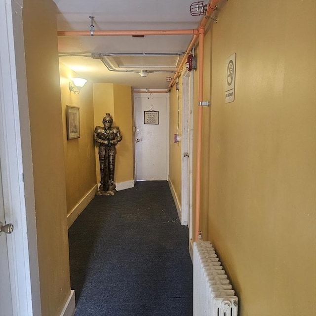 hall featuring radiator heating unit