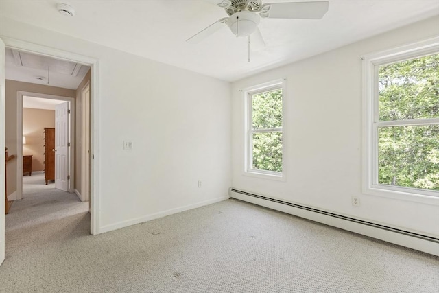 232 Wallum Lake Rd, Douglas, MA 01516 - unfurnished room featuring a baseboard radiator, attic access, a smoke detector, and healthy amount of natural light