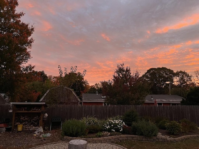 view of yard with fence