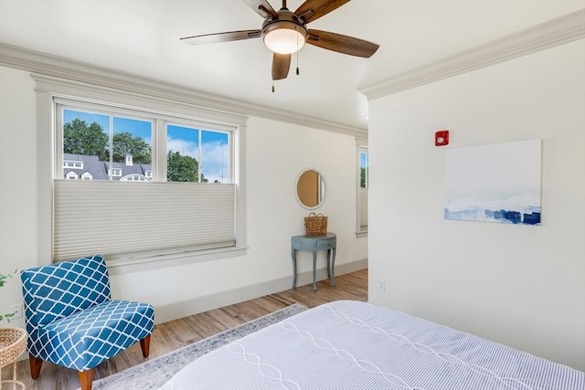 2-6 Market St Unit 2, Newburyport, MA 01950 - bedroom featuring wood finished floors, crown molding, and ceiling fan