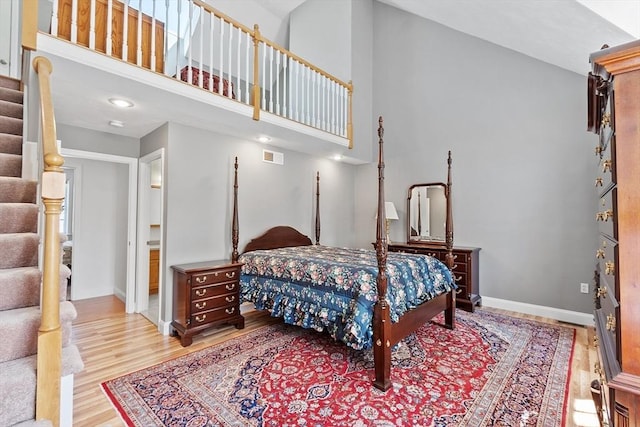 38 Tarbell St Unit 1B, Pepperell, MA 01463 - bedroom featuring wood finished floors, baseboards, and a high ceiling