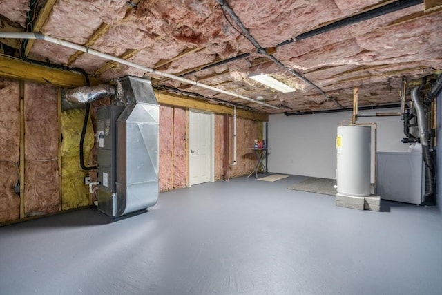 70 Granby Hts Unit 70, Granby, MA 01033 - unfinished basement featuring water heater and heating unit