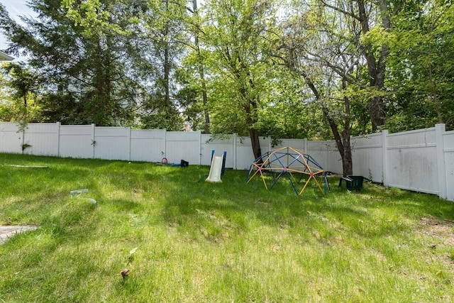 view of yard with fence
