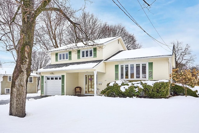 view of front of house with a garage