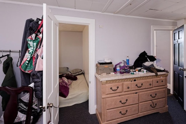 13 Main St, Framingham, MA 01702 - bedroom featuring dark carpet and ornamental molding