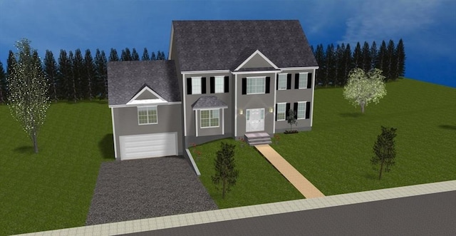 13 May Rd, Millis, MA 02054 - colonial inspired home with a garage, a front yard, and roof with shingles