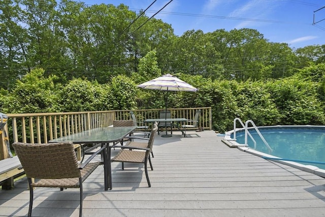 175 Armsby Rd, Sutton, MA 01590 - wooden deck featuring outdoor dining area and an outdoor pool