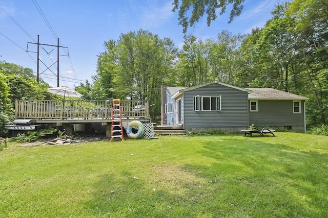 175 Armsby Rd, Sutton, MA 01590 - view of grassy yard with a deck and view of scattered trees