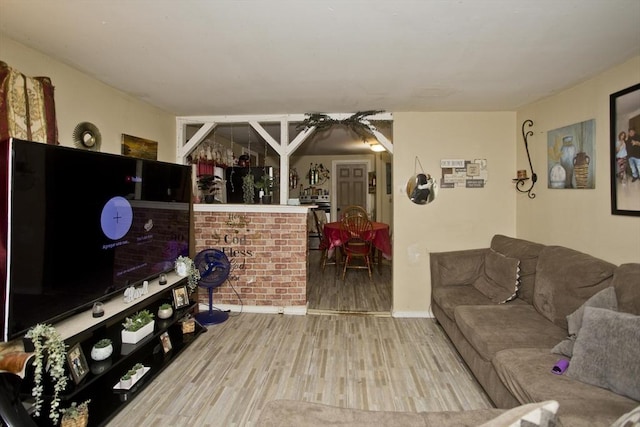 living room featuring hardwood / wood-style flooring