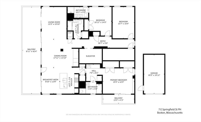 7 E Springfield Unit Ph6, Boston, MA 02118 - view of floor plan / room layout