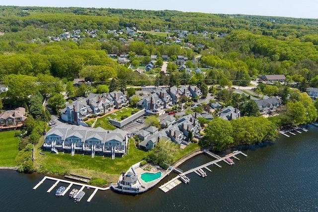30 Eastern Point Dr Unit 30, Shrewsbury, MA 01545 - aerial view of residential area with a large body of water and a forest