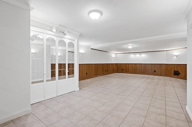 30 Eastern Point Dr Unit 30, Shrewsbury, MA 01545 - unfurnished room featuring crown molding, a wainscoted wall, and wood walls