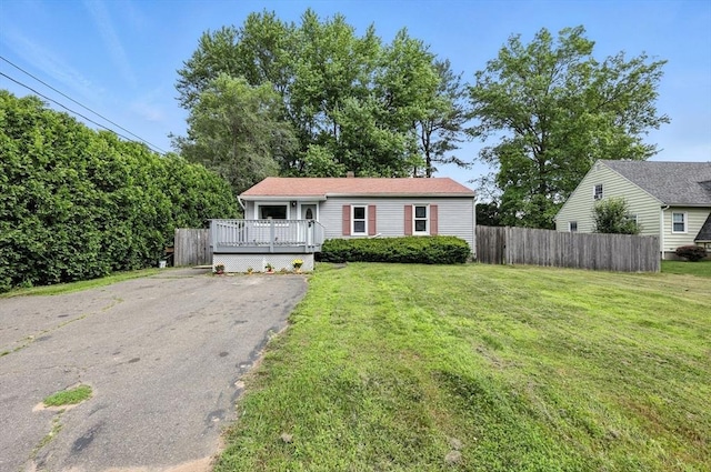 14 Carlton St, South Hadley, MA 01075 - view of front of home with driveway and a deck