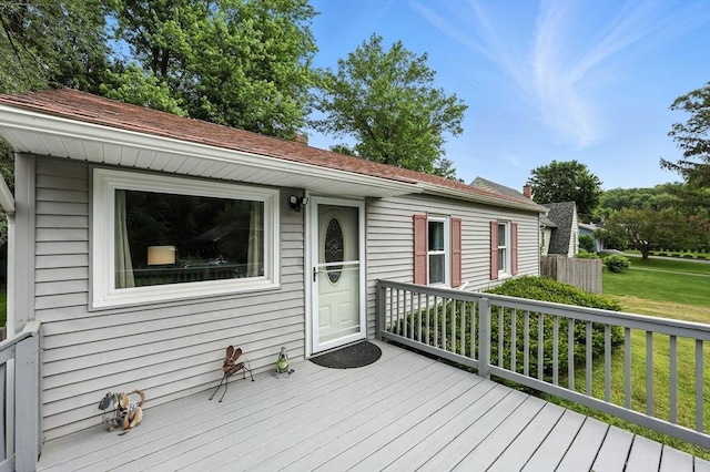 14 Carlton St, South Hadley, MA 01075 - wooden deck with a lawn