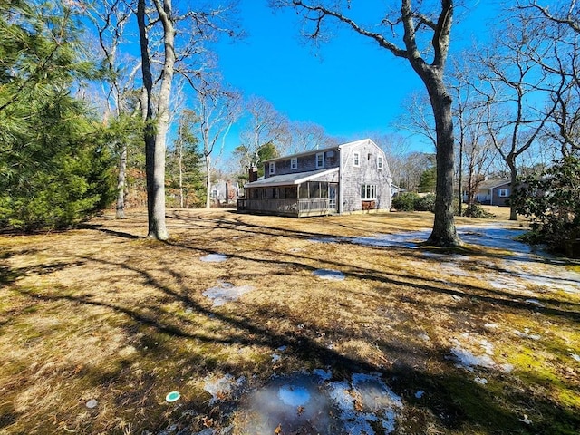 exterior space with a sunroom