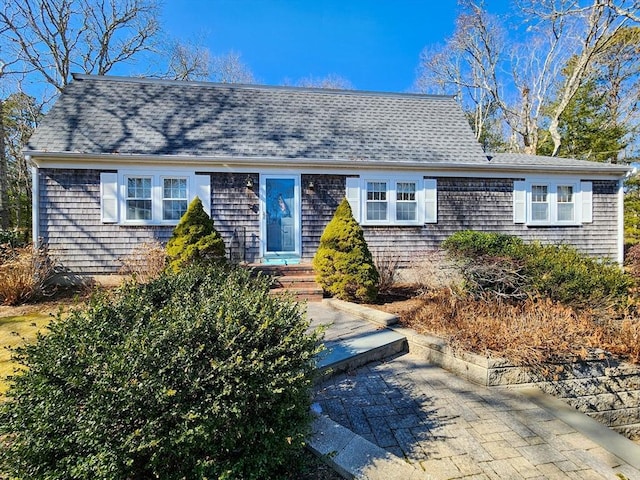 view of front of house with a shingled roof