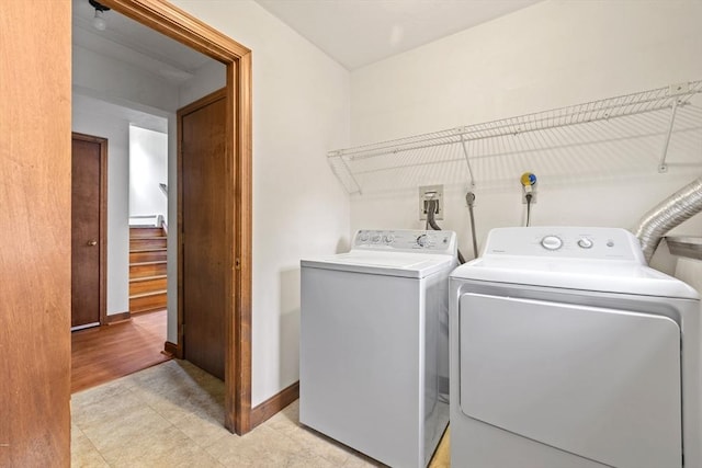 18 Bismark St, Dedham, MA 02026 - laundry area featuring washing machine and dryer and baseboards