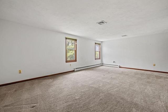 18 Bismark St, Dedham, MA 02026 - empty room with a baseboard radiator and carpet flooring