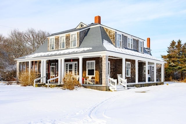 view of front of house with covered porch