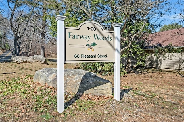 view of community sign