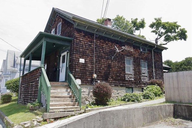 100 Ridge St, Fall River, MA 02721 - italianate home featuring a chimney