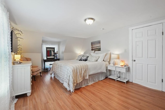 bedroom featuring light hardwood / wood-style flooring