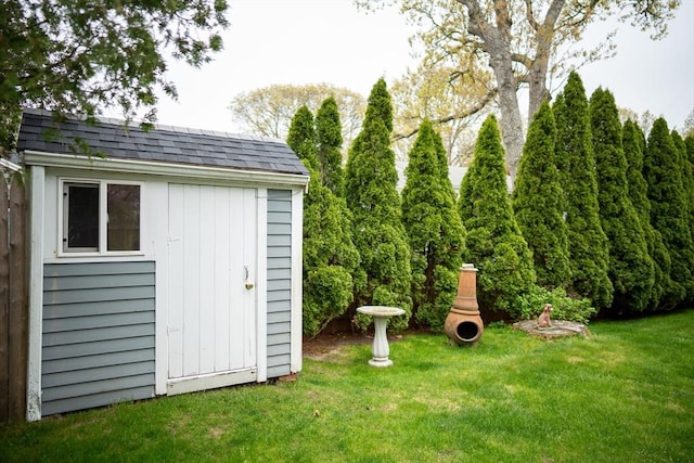 view of shed