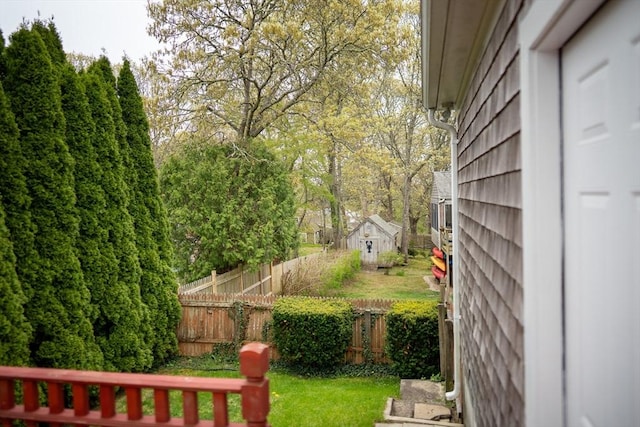 view of yard with fence