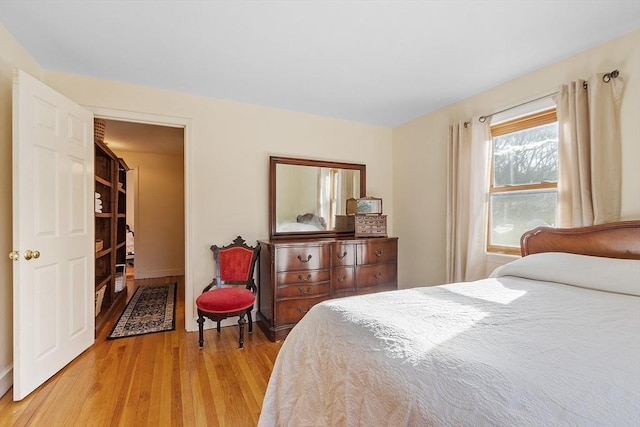 bedroom featuring light wood-type flooring