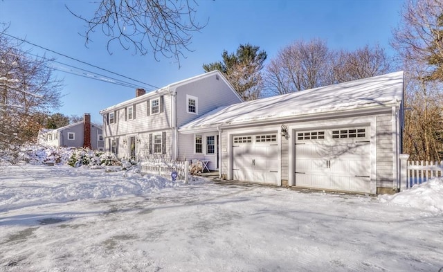 exterior space with a garage