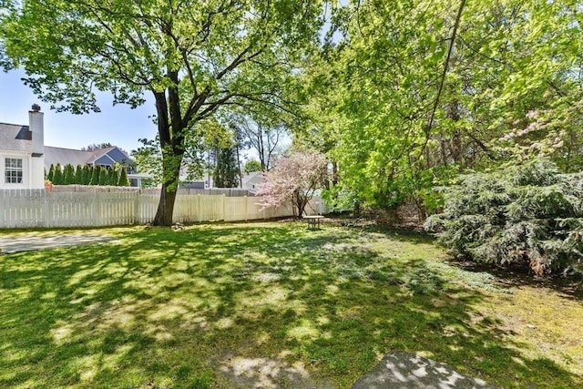 view of yard with fence