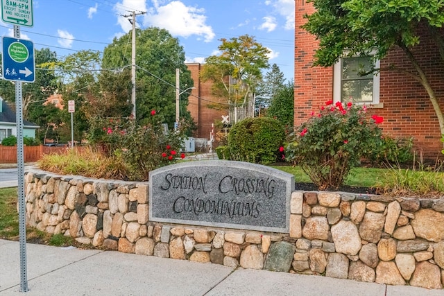 view of community sign