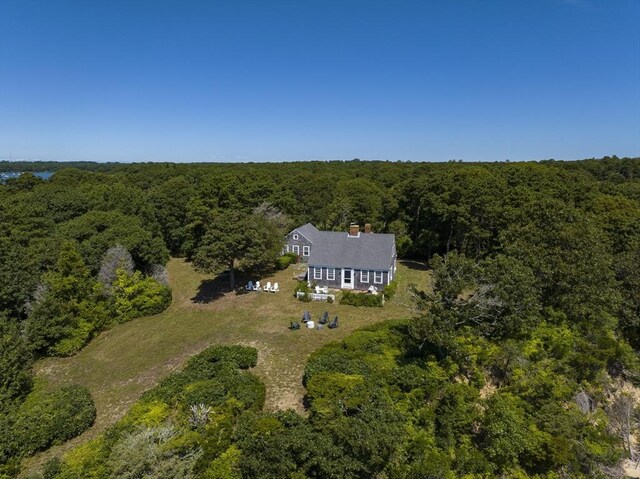 63 Old Field Rd, Orleans, MA 02563 - aerial view of property and surrounding area featuring a forest