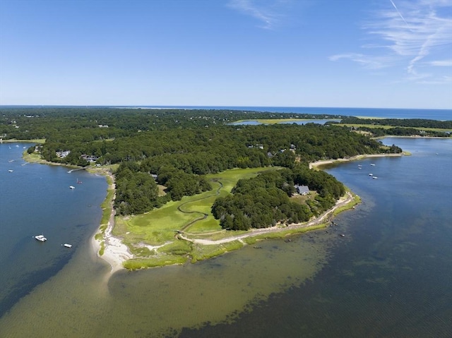 63 Old Field Rd, Orleans, MA 02563 - aerial view of property's location featuring a heavily wooded area and a large body of water